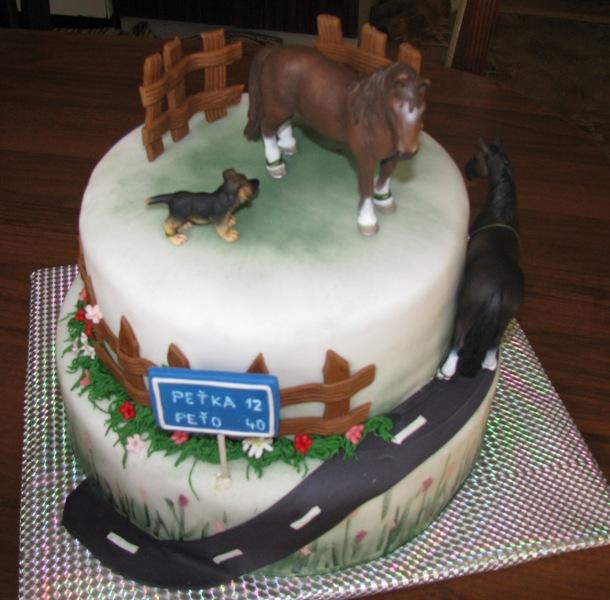 s koníkmi pre dvoch oslávencov, torta, Torty so zvieratkami s koníkmi pre dvoch oslávencov, torta, Torty so zvieratkami, Mirka02, 1