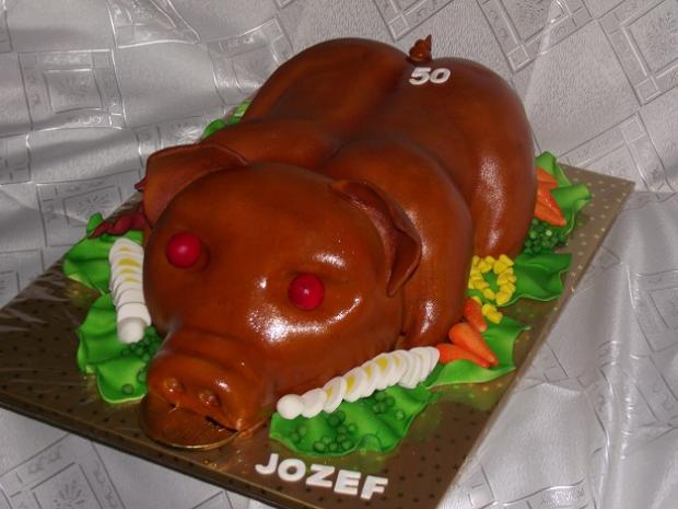 Pečené prasiatko, torta, Netradičné torty, leti, 1