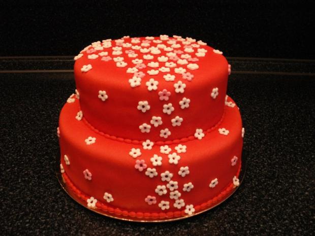 Červená kvetinková, torta, alapk, 1