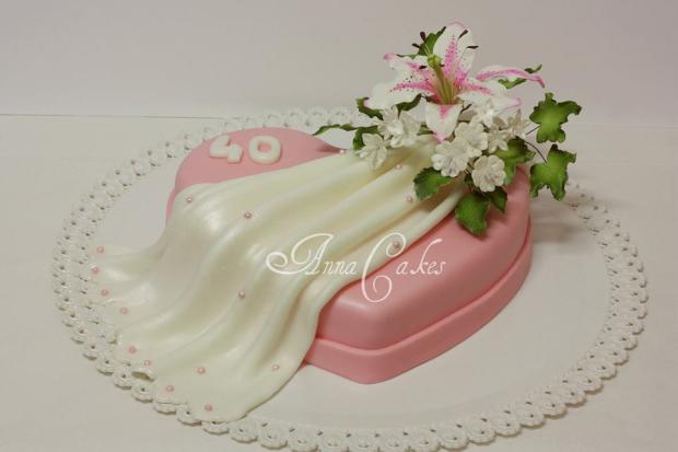 Srdce s laliou 2, torta, Narodeninové torty Srdce s laliou 2, torta, Narodeninové torty, Lillyyyyyy, 1