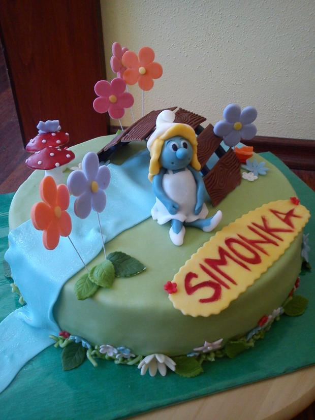 šmoulinka, torta, Rozprávkové torty, Ditulka, 1