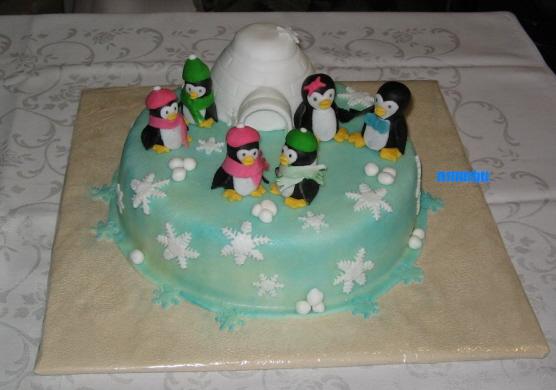 tučňáci, torta, Torty so zvieratkami tučňáci, torta, Torty so zvieratkami, annahu, 1