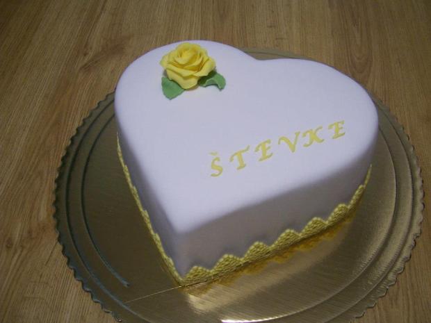 Srdce s ružičkou, torta, Katie, 1