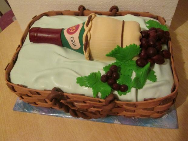 košik s vinom, torta, Narodeninové torty, helenka57, 1