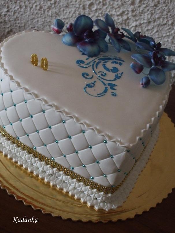 Svadobná s modrými orchideami, torta, Svadobné torty Svadobná s modrými orchideami, torta, Svadobné torty, Kadanka, 1