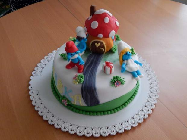 Šmolkovia, torta, Rozprávkové torty Šmolkovia, torta, Rozprávkové torty, Lubka212, 1
