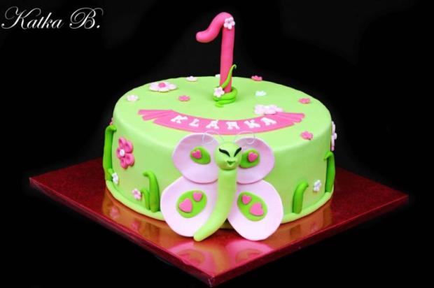 narodeninova s motylom - na zelanie., torta, Ostané torty pre deti, cacarinka KatkaB., 1