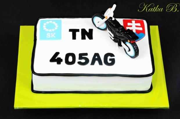 pre motorkara ŠPZ s motorkou :-) - na želanie, torta, Narodeninové torty, cacarinka KatkaB., 1