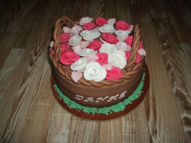 Košík s ružami, torta, Narodeninové torty, Iffka, 1
