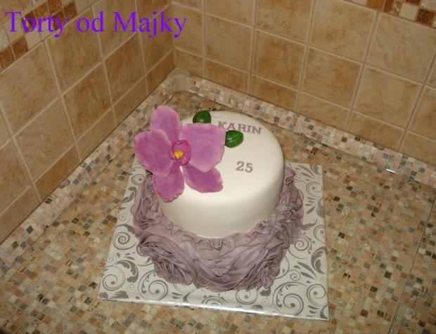 Fialová s fodričkami k 25-ke, torta, Narodeninové torty Fialová s fodričkami k 25-ke, torta, Narodeninové torty, drobecek, 1