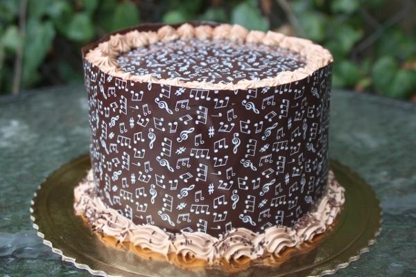 čokotransfer - noty, torta, Čokoládové torty, blanche335, 1