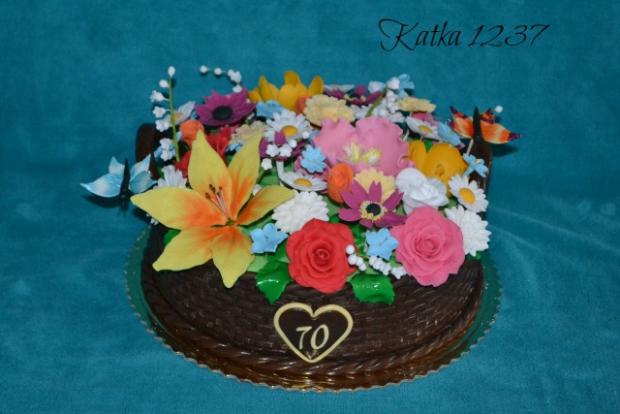 košík s kvetmi, torta, Narodeninové torty košík s kvetmi, torta, Narodeninové torty, katka1237, 1