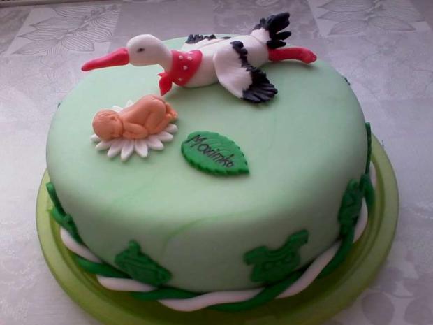 Bocian s bábätkom, torta, Torty na krstiny, iwetka, 1