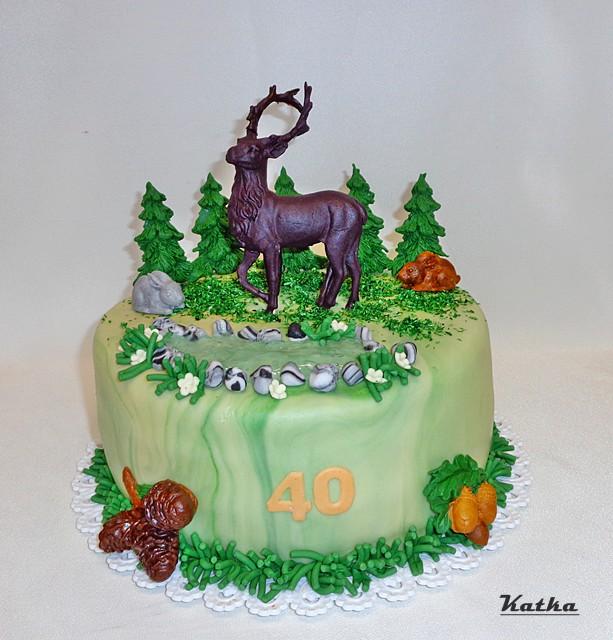 s jeleňom, torta, Narodeninové torty s jeleňom, torta, Narodeninové torty, Katka Ozsvaldova, 1