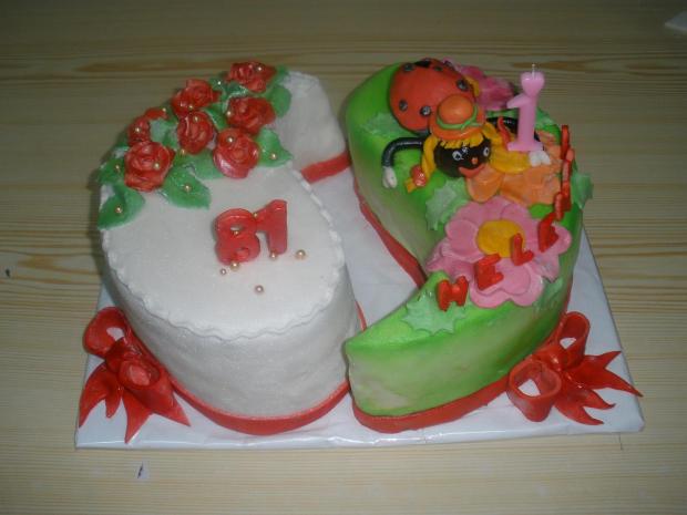dvojitá oslava, torta, Narodeninové torty, mirkamoha, 1
