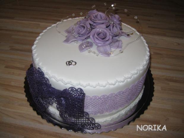 Svadobne z fialovou krajkou, torta, Svadobné torty, norika, 1