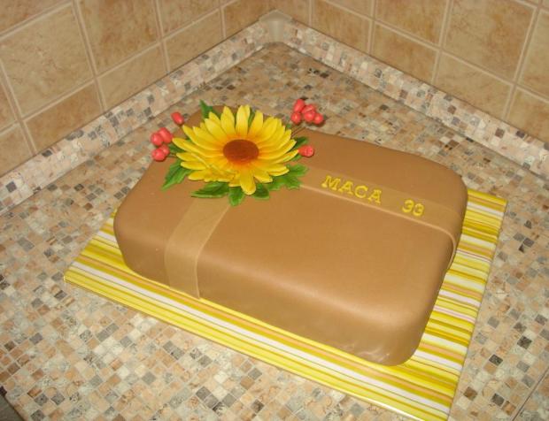 Hnedá so slnečnicou, torta, Narodeninové torty, drobecek, 1
