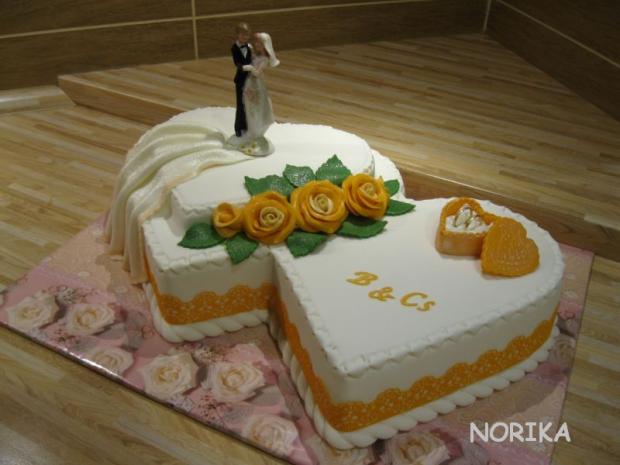 Dvoj srdce svadobne, torta, Svadobné torty, norika, 1
