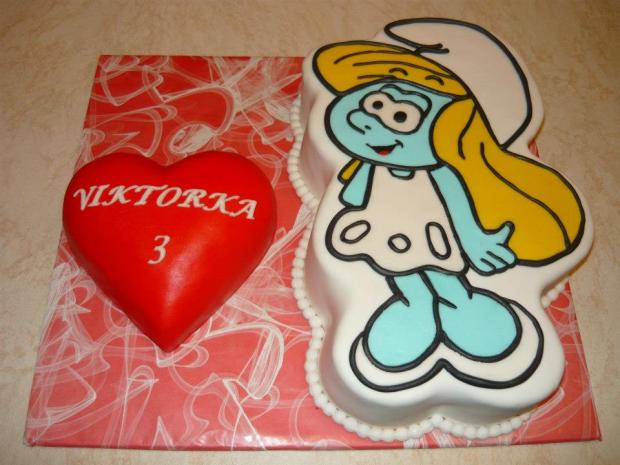 Šmoulinka pre neterku Viktorku :), torta, Rozprávkové torty, zuzana185, 1