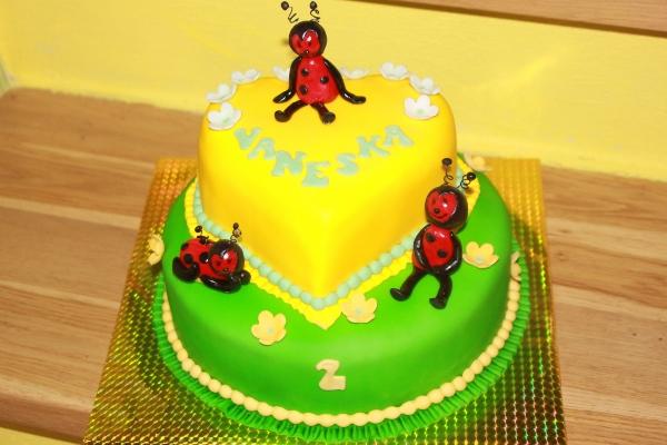 S lienkami, torta, Torty pre dievčatá S lienkami, torta, Torty pre dievčatá, blanche335, 1