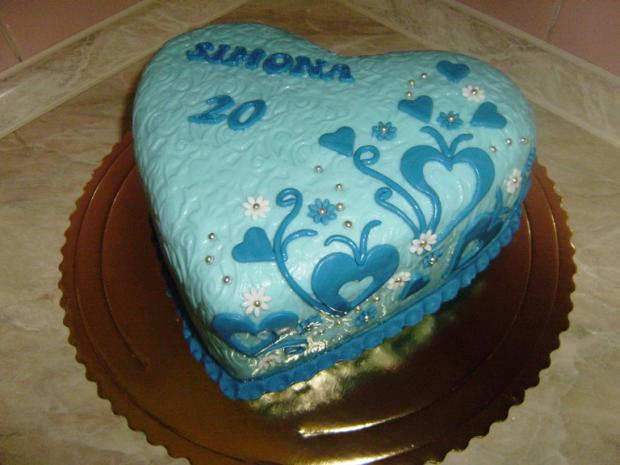 modre srdce, torta, Narodeninové torty, evicka.h, 1