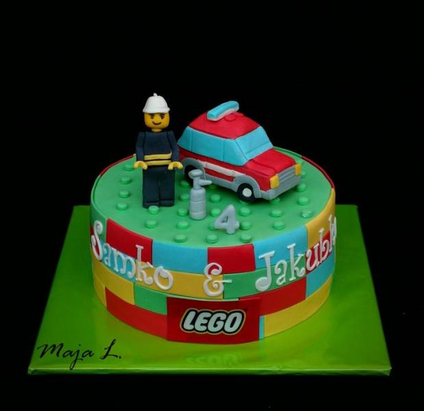 Lego hasiči, torta, Ostané torty pre deti Lego hasiči, torta, Ostané torty pre deti, mayaL30, 1