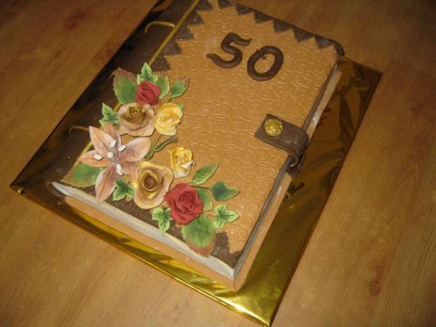 kniha na 50-tku, torta, Narodeninové torty kniha na 50-tku, torta, Narodeninové torty, evinaf, 1