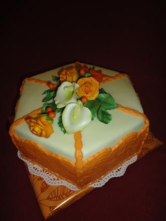 Šesťhran s kytičkou, torta, Narodeninové torty Šesťhran s kytičkou, torta, Narodeninové torty, Janicka49, 1