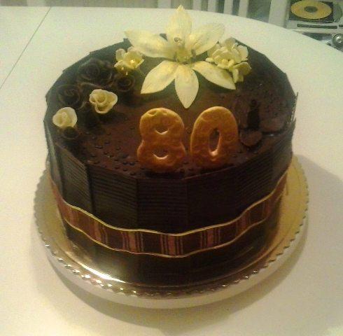 Na osemdesiatku, torta, Čokoládové torty, milka1957, 1