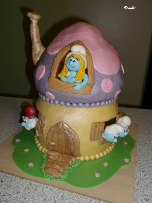 šmoulovský domček , torta, Rozprávkové torty, Henrieta24, 1