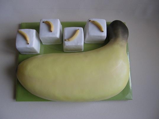 banánova stužková, torta, Torty - škola, stužková, Annka, 1