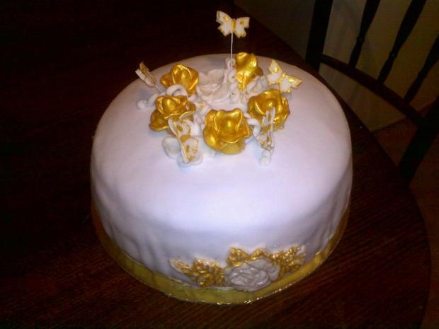 zlato-biela, torta, Narodeninové torty zlato-biela, torta, Narodeninové torty, Nika1818, 1