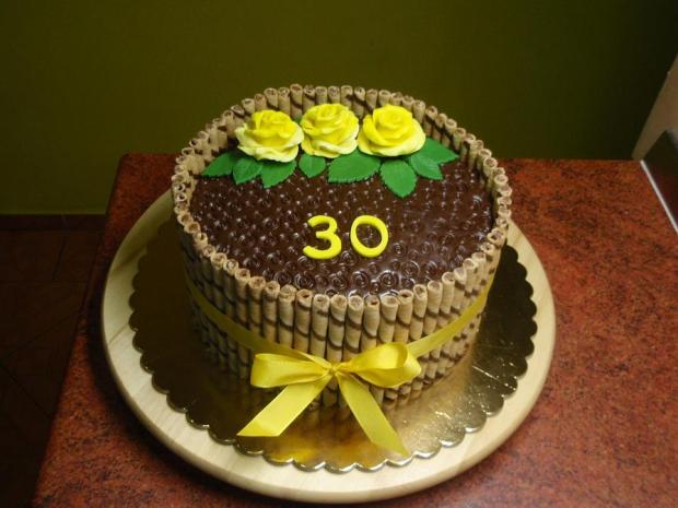 trubičková so žltými ružami..., torta, Čokoládové torty, sonka71x, 1