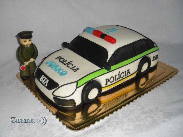 Policajné auto , torta, Torty autíčka, vláčiky Policajné auto , torta, Torty autíčka, vláčiky, bobka Zuzana, 1