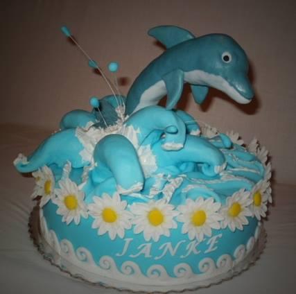 s delfínom, torta, Torty na krstiny s delfínom, torta, Torty na krstiny, Vesna, 1
