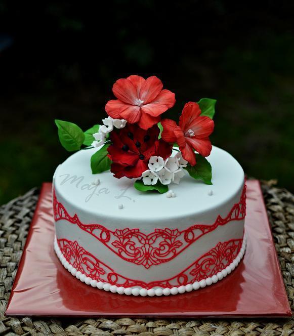 červeno-biela, torta, Narodeninové torty červeno-biela, torta, Narodeninové torty, mayaL30, 1