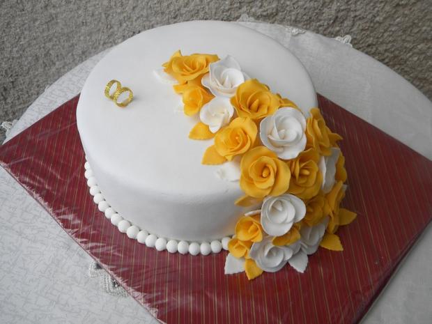 Žltobiela, torta, Svadobné torty, Bazinka, 1