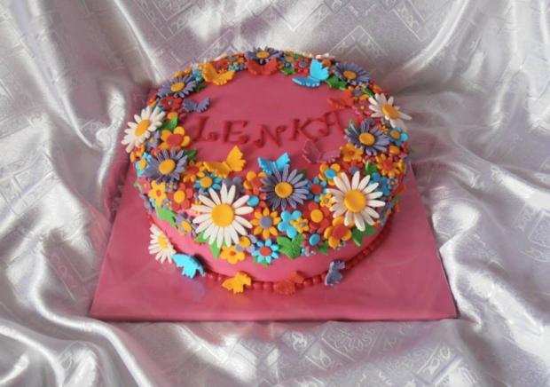 S kvetinkami, torta, Narodeninové torty S kvetinkami, torta, Narodeninové torty, JanetteD, 1
