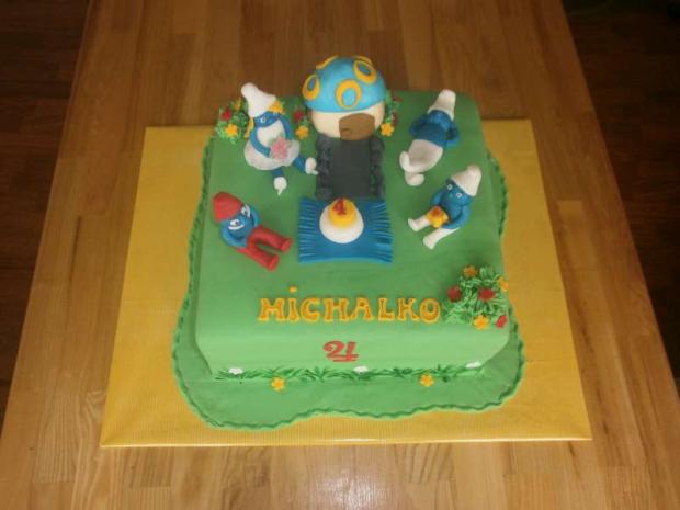 so šmolkami, torta, Rozprávkové torty, lesajka, 1