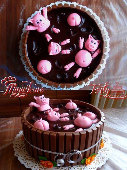 Prasiatka , torta, Čokoládové torty, Majuškine Torty, 1