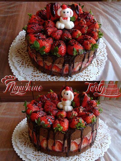 Čokojahôdková so zajačikom, torta, Čokoládové torty, Majuškine Torty, 1