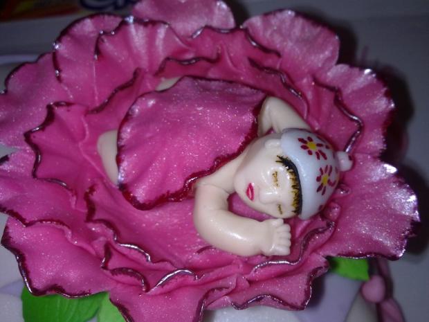 Detail bábätka v kvete, torta, Torty na krstiny, Drozdica, 1