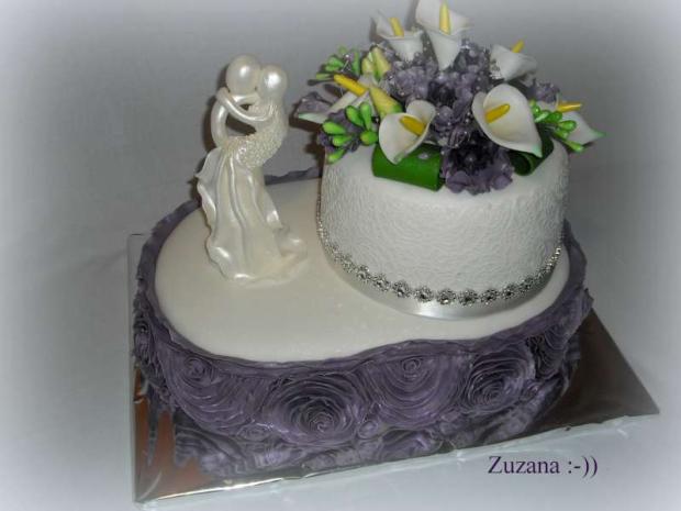 svadobná fialová, torta, Svadobné torty svadobná fialová, torta, Svadobné torty, bobka Zuzana, 1