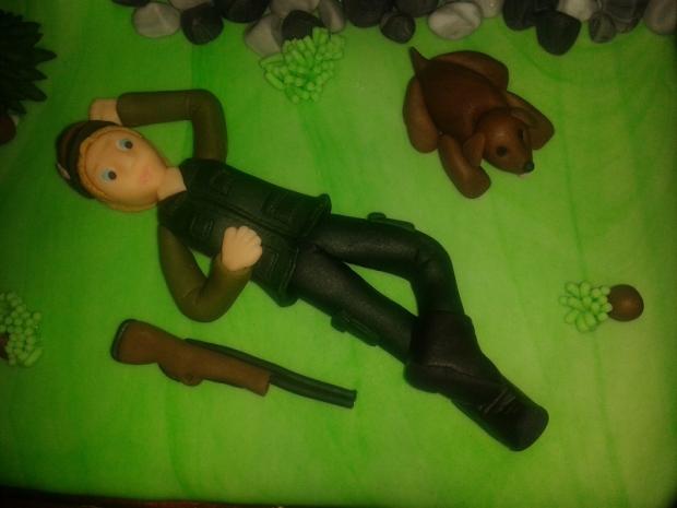 Poľovník s puškou, torta, Ozdoby na torty, Drozdica, 1