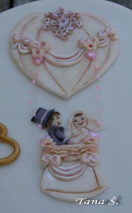 Ženích a nevesta - detail, torta, Svadobné torty, grasie, 1