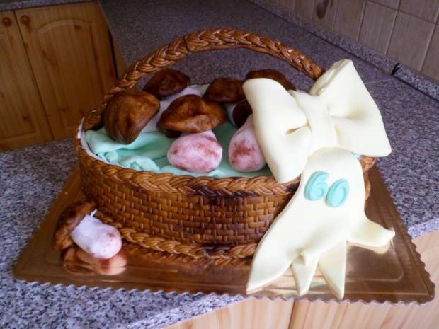 Kôš s hríbami, torta, Narodeninové torty Kôš s hríbami, torta, Narodeninové torty, Janka.S, 1