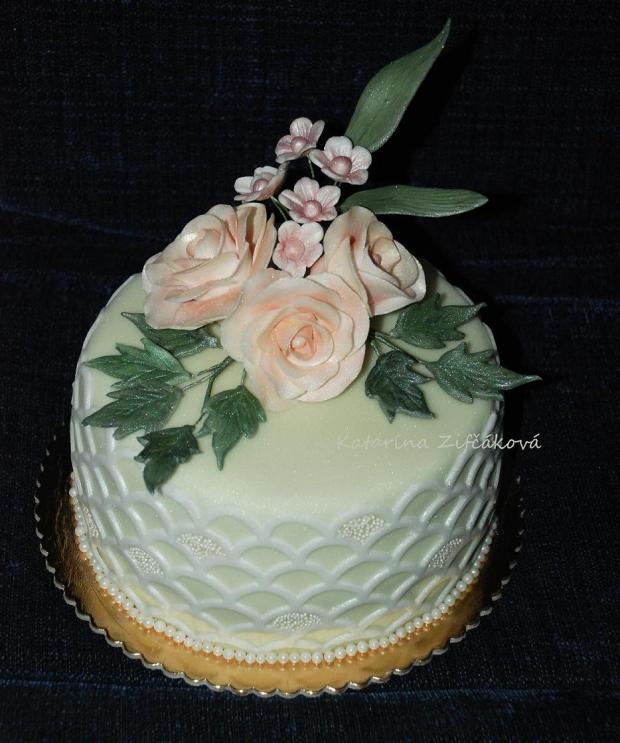 smotanová elegancia s ružami, torta, Narodeninové torty smotanová elegancia s ružami, torta, Narodeninové torty, Katarina139, 1
