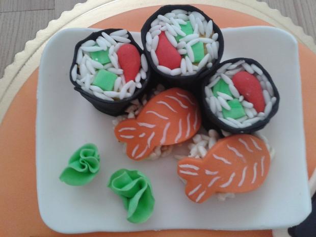 Detail sushi, torta, Ozdoby na torty, Drozdica, 1