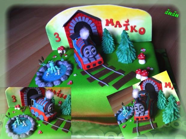 vlacik Thomas, torta, Torty autíčka, vláčiky vlacik Thomas, torta, Torty autíčka, vláčiky, Ladydia, 1