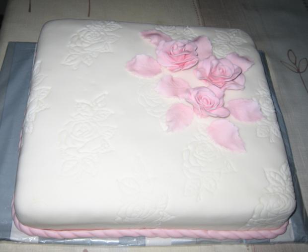 Ružové kvetinky, torta, Narodeninové torty Ružové kvetinky, torta, Narodeninové torty, helenah, 1
